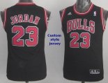 Custom Chicago Bulls name and number black NBA basketball Jerseys