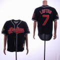 Cleveland Indians #7 Kenny Lofton throwback Blue mlb jerseys