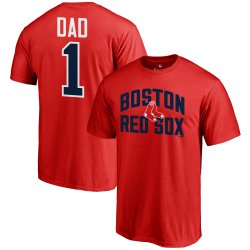 Men\'s Boston Red Sox Fanatics Branded Red 2018 Father\'s Day Number 1 Dad T-Shirt