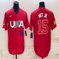 2023 World Cup #15 Bobby Witt Jr. red USA majestic baseball jerseys 01