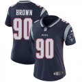 Women Patriots #90 Brown Nike blue Color Rush Limited Jersey