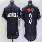 Nike Baltimore Orioles #3 Jorge Mateo black Flexbase Authentic Collection Jersey big logo-BD 04