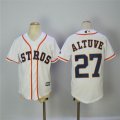 Youth Houston Astros Jose Altuve 27# white majestic mlb jersey