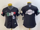 Youth Los Angeles Dodgers black new majestic baseball Jerseys-BD 08