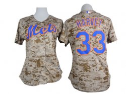 2015 women New York Mets #33 Matt Harvey gray camo mlb jerseys