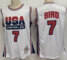 1992 United States Olympics #7 Larry Bird white USA Basketball Team Jerseys