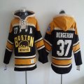 2015 Boston Bruins #37 Patrice Bergeron yellow black NHL hooded sweatshirt