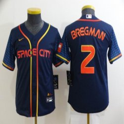 Youth Nike Houston Astros #2 Alex Bregman dark blue baseball jerseys city version