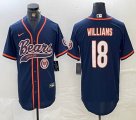 Nike Chicago Bears #18 Caleb Williams blue baseball Joint name -BD 02