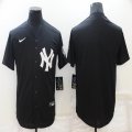 Nike New York Yankees blank black baseball jerseys-BD