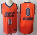 Nike Oklahoma City Thunder #0 Russell Westbrook orange basketball jersey-S8