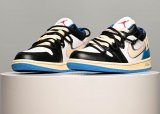 Women 2023 Air Jordan 1 basketball Shoes black white blue