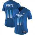 Women Nike Philadelphia Eagles #11 Carson Wentz blue 2018 pro bowl Color Rush Limited Jersey