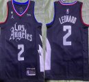 Jordan Los Angeles Clippers #2 Kawhi Leonard black nba jerseys 6 patch-XD