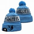 2024 Memphis Grizzlies skyblue white NBA Sports Cuffed Knit Hats 02