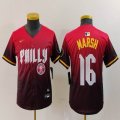 Youth Nike Philadelphia Phillies #16 Marsh red majestic baseball jersey city version 02