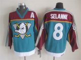 2015 Anaheim Ducks #8 Teemu Selanne green red Stitched Ice Hockey Jersey