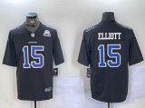 Nike Dallas Cowboys #15 Ezekiel Elliott black throwback Color Rush Limited Jersey