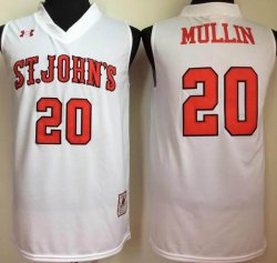 St John\'s University #20 Chris Mullin white ncaa basketball jersey