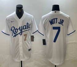 Nike Kansas City Royals #7 Bobby Witt Jr. white majestic baseball jerseys -BD 01