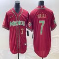 2023 World Cup Mexico #7 Julio Urias red majestic baseball jerseys 121