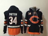 Chicago Bears #34 Walter Payton black nfl Hooded Sweatshirt