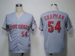 MLB Jerseys Cincinnati Reds 54 Chapman Grey