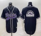 Nike Colorado Rockies blank black majestic baseball jerseys Joint name -BD 04