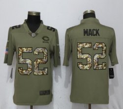 Nike Chicago Bears 52 Mack OliveCamo Carson 2017 Salute to Service Limited Jersey