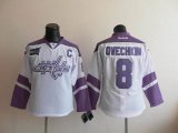 Washington Capitals 8 Alex Ovechkin White women Jersey