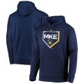 Milwaukee Brewers Majestic 2019 Postseason Dugout Authentic Pullover Hoodie - Navy