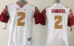 Youth Florida State Seminoles (FSU) Deion Sanders 2 white gold College Football Jerseys