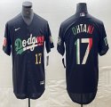 Los Angeles Dodgers #17 Shohei Ohtani Nike black red white majestic baseball Jersey-BD 02