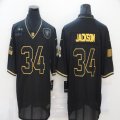 Nike Oakland Raiders #34 Bo Jackson throwback black Salute To Service Limited Jersey-BD