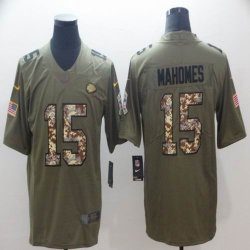 Kansas City Chiefs #15 Patrick Mahomes Nike Camo Salute to Service Retired Player Limited Jersey-BD