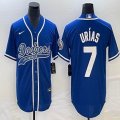 Nike Los Angeles Dodgers #7 Julio Urias blue majestic baseball Jerseys Joint name -BD 01