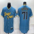 Nike Milwaukee Brewers #71 Hader skyblue Flexbase Authentic Collection Jersey city version