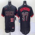 Nike Cincinnati Reds #37 Tyler Stephenson black Flexbase Authentic Collection Jersey big logo-BD