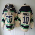 Hartford Whalers #10 Ron Francis beige blue Hockey Hooded Sweatshirt