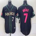 2023 World Cup Mexico #7 Julio Urias black majestic baseball jerseys 168