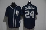 2017 Detroit Tigers #24 Miguel Cabrera dark blue majestic baseball Jersey