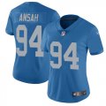 Women Detroit Lions #94 Ziggy Ansah Nike blue Color Rush Limited Jersey