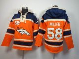 Denver Broncos 58# Von Miller orange nfl Hooded Sweatshirt