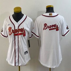 Women Nike Atlanta Braves blank white majestic baseball MLB Jerseys