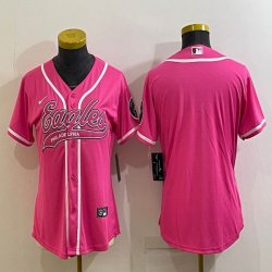 Women Nike Philadelphia Eagles blank pink baseball jerseys Joint name-BD