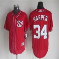 2015 Washington Nationals #34 Bryce Harper Dark red MLB Jerseys