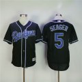 2017 Los Angeles Dodgers #5 Corey Seager black majestic baseball jersey