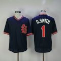 St Louis Cardinals Ozzie Smith 1# dark blue throwback mlb baseball jersey