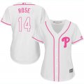 2017 Women Philadephia Phillis #14 Pete Rose white majestic mlb jersey