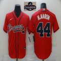 Nike Atlanta Braves #44 Hank Aaron red majestic baseball jerseys-BD